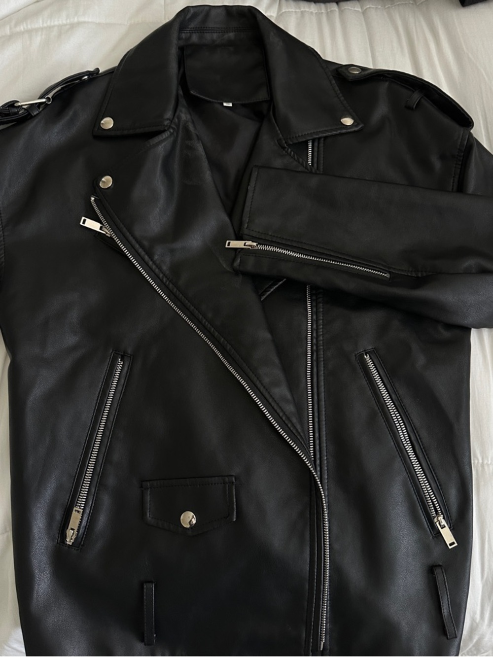 Classic Black Leather Biker Jacket